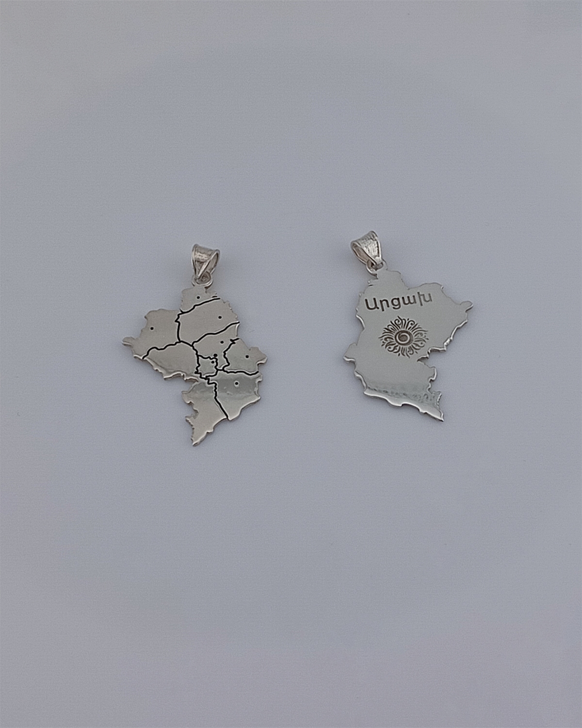 Artsakh map silver pendant