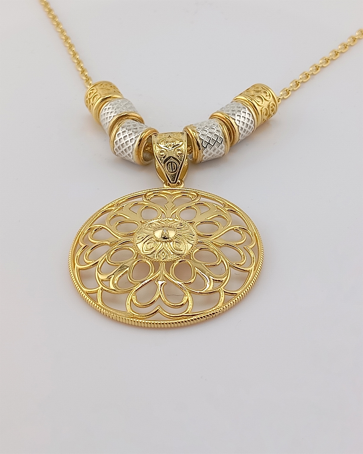 Armenian flower with a charm silver pendant