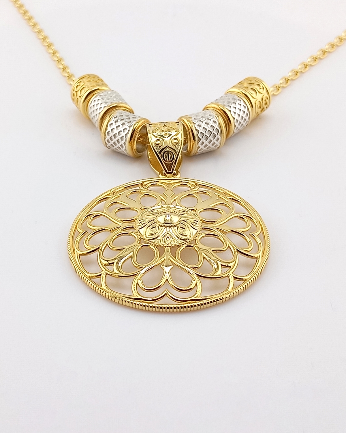Armenian flower with a charm silver pendant