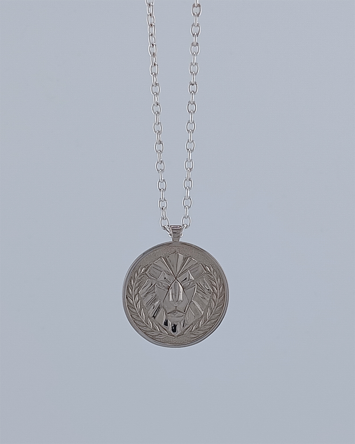 Armenian lion silver pendant, front view