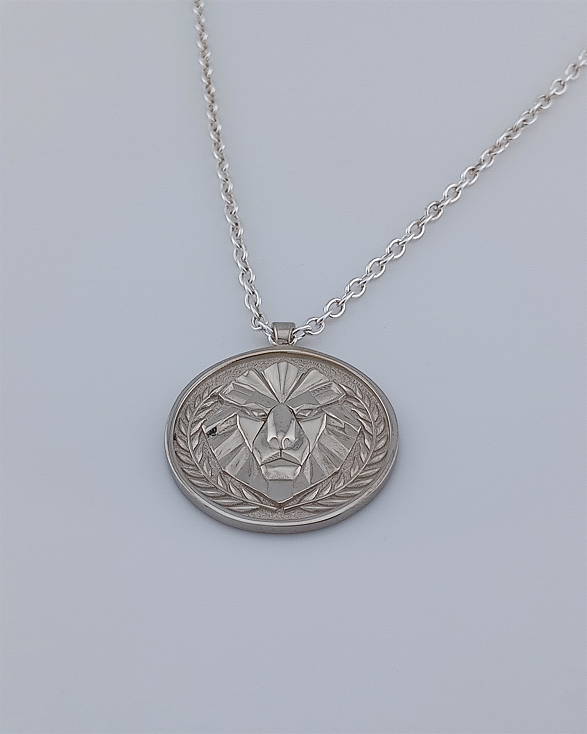Armenian lion silver pendant, front view