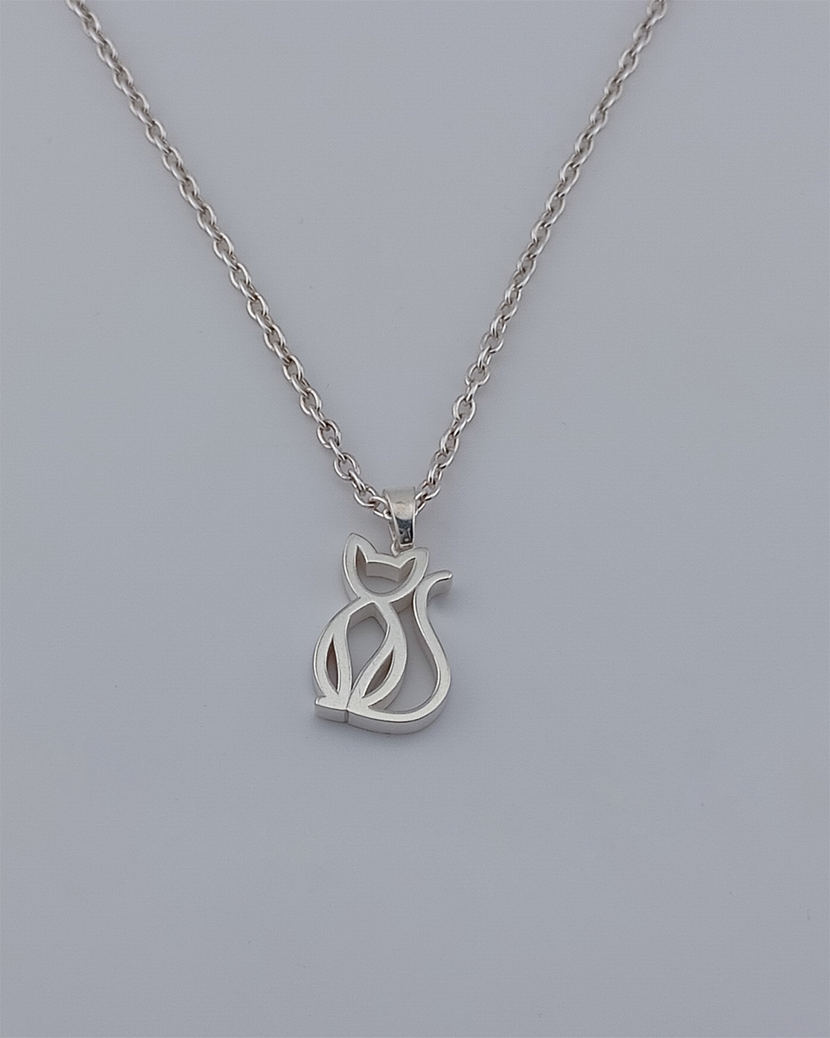 Cat silver pendant