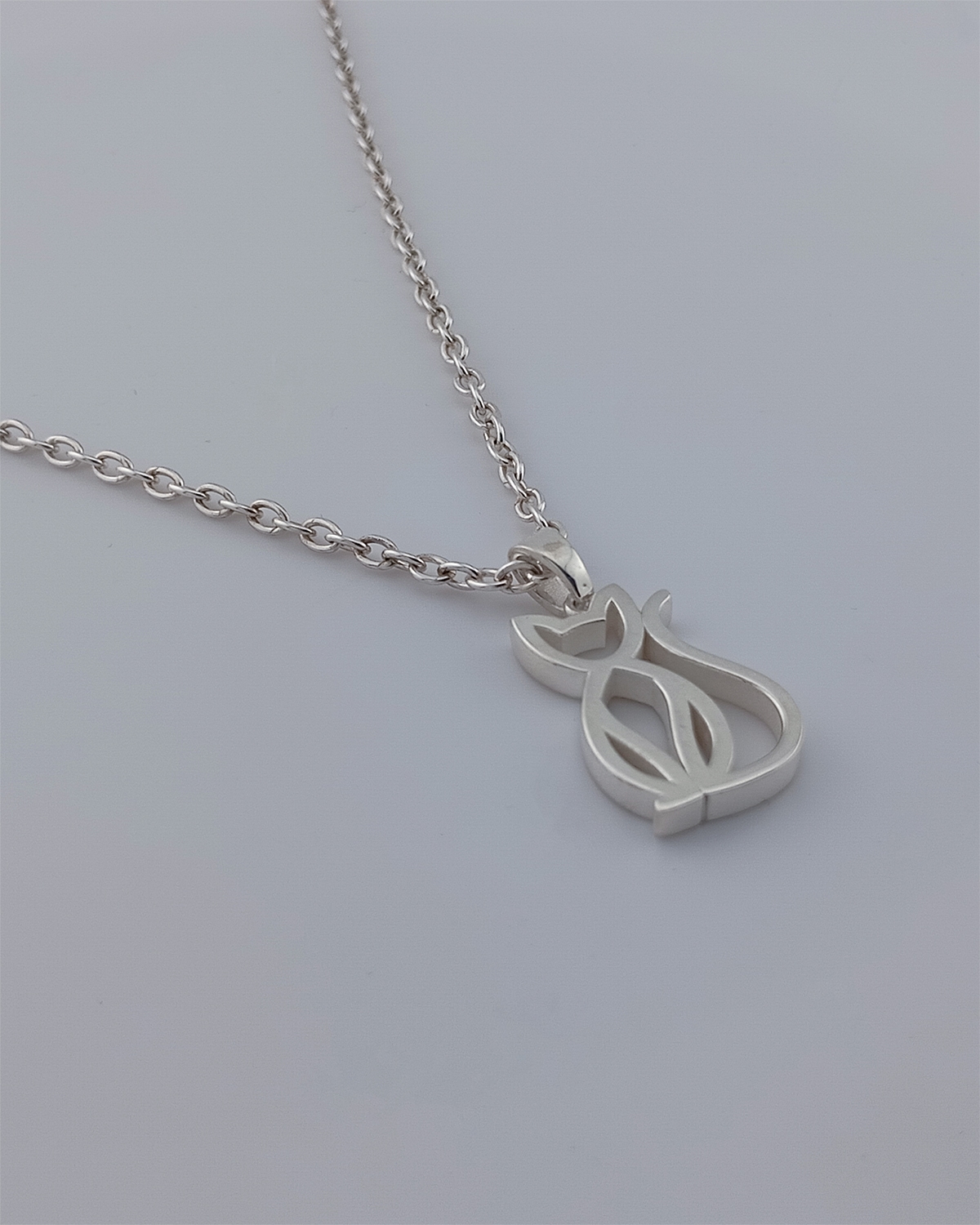 Cat silver pendant