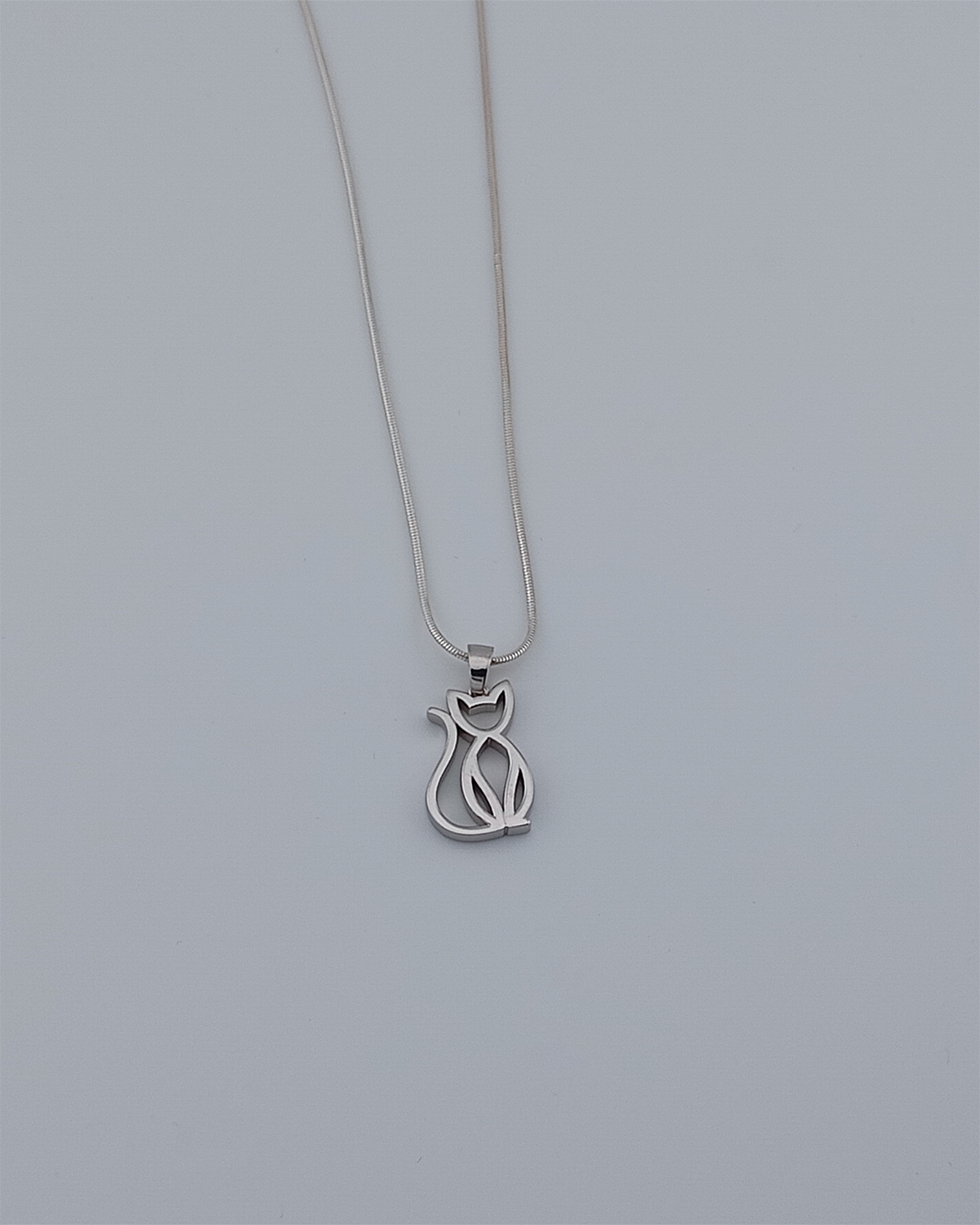 Cat silver pendant